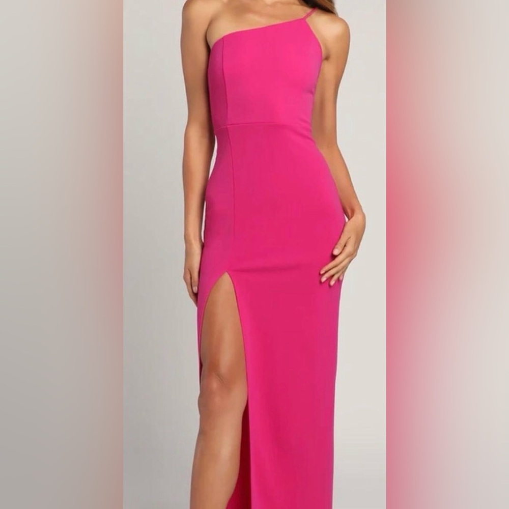 Lulu's Vibrant Pink Strapless Dress